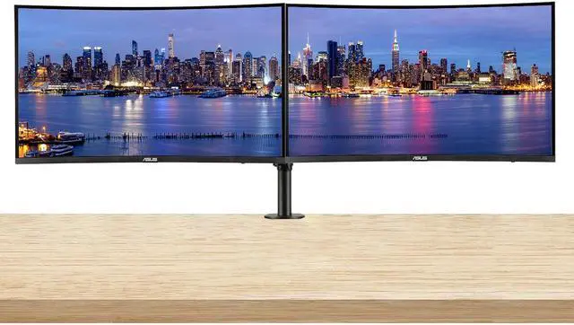 Main image of Asus VA27VQSE Curved 27-inch 1080P Full HD Frameless 1 ms 75Hz LCD Gaming Monitor, 2-Pack Bundle with DisplayPort, HDMI, Integrated Speaker, Desk Mount Dual Monitor Stand