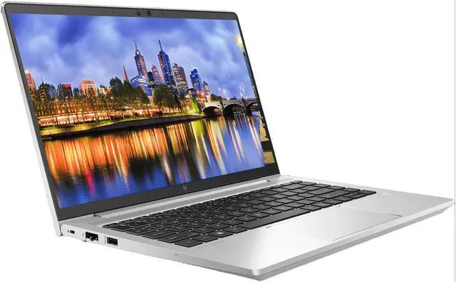 Alt view image 2 of 7 - HP EliteBook 645 G10 14" Ryzen 5, 16GB RAM, 512GB SSD, Windows 11 Pro Notebook Bundle with 2 x EliteDisplay E24 24" Monitors, Dual Stand, USB-C Dock, Keyboard and Mouse, Webcam, Headphones, Bag