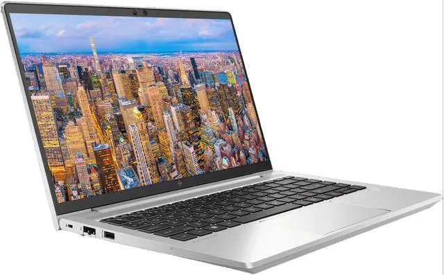 Alt view image 2 of 7 - HP EliteBook 645 G10 14" Ryzen 5, 16GB RAM, 512GB SSD, Windows 11 Pro Notebook Bundle with 2 x EliteDisplay E27 27" Monitors, Dual Stand, USB-C Dock, Keyboard and Mouse, Webcam, Headphones, Bag