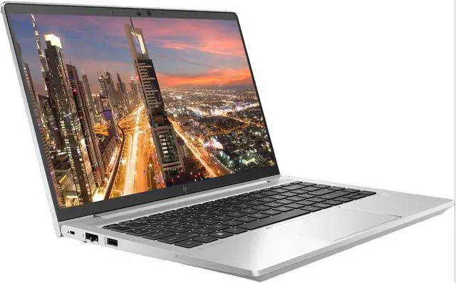 Alt view image 2 of 7 - HP EliteBook 645 G10 14" Ryzen 7, 16GB RAM, 512GB SSD, Windows 11 Pro Notebook Bundle with 2 x EliteDisplay E27 27" Monitors, Dual Stand, USB-C Dock, Keyboard and Mouse, Webcam, Headphones, Bag