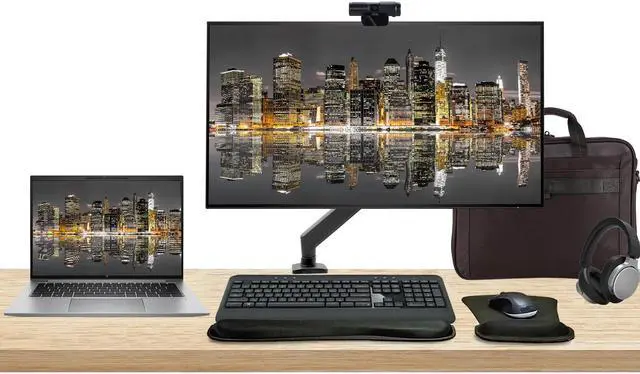 Main image of HP Notebook ZBook Firefly G10 14" Ryzen 7 Pro, 32GB RAM, 1TB SSD, Windows 11Pro, Z Display Z32k 32" 4K Monitor Bundle, Mount, Keyboard and Mouse, Webcam, Wireless Headphones and Bag