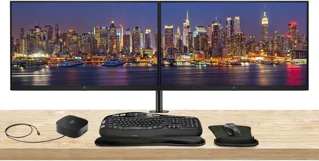 Main image of HP EliteDisplay E27u G5 27 inch 2K QHD IPS Monitor, 2-Pack Bundle with HDMI, USB-C, Ethernet, Display Port, Stand, MK670 Wireless Keyboard and Mouse, Wrist Pad, and USB-C Dock