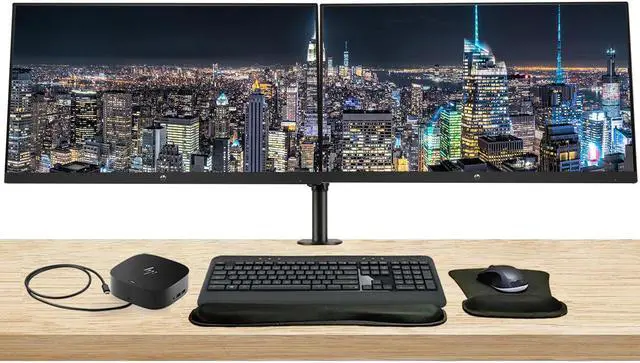 Main image of HP EliteDisplay E27u G5 27 inch 2K QHD IPS Monitor, 2-Pack Bundled with HDMI, USB-C, Ethernet, Display Port, Stand, MK540 Wireless Keyboard and Mouse, Wrist Pad, and USB-C Dock
