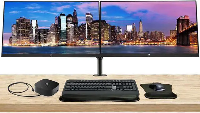 Main image of HP EliteDisplay E32k G5 32 inch 4K UHD IPS Monitor, 2-Pack Bundled with HDMI, USB-C, Ethernet, Display Port, Speakers, Stand, Wireless Keyboard and Mouse, Wrist Pad, and USB-C Dock