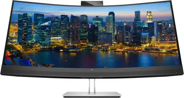 Main image of HP EliteDisplay E34m G4 34 inch Curved 2440 x 1440 2K WQHD LED-Backlit LCD Conferencing Monitor, USB-C, Ethernet, HDMI, USB Hub, DisplayPort, Camera, and Built-in Speaker