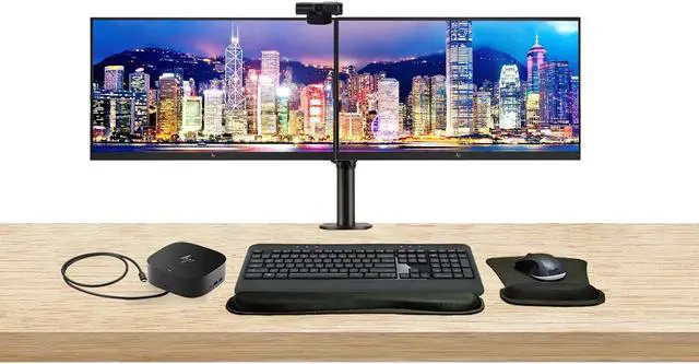 Main image of HP EliteDisplay E27m G4 27 inch 2K Quad HD IPS Conferencing Monitor, 2-Pack Bundle with HP E27q G5, Camera, Built-in Speaker, Stand, MK540 Wireless Keyboard, Mouse, Gel Mouse Pad, and USB-C Dock