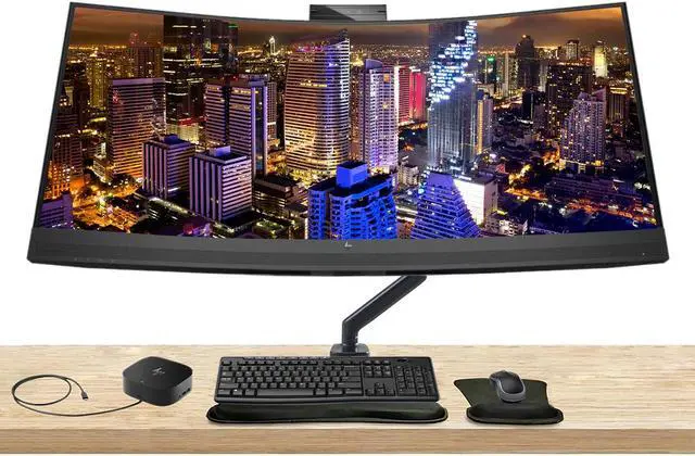 Main image of HP Z Display Z34c G3 34 inch Curved 2K WQHD 3440 x 1440 LED-Backlit LCD IPS Monitor with HDMI, USB Hub, DisplayPort, Camera, Built-in Speaker, Stand, MK540 Wireless Keyboard, Mouse, and Gel Mouse Pad