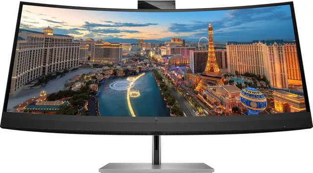 Alt view image 2 of 7 - HP Z Display Z34c G3 34 inch Curved 2K WQHD 3440 x 1440 LED-Backlit LCD IPS Monitor with HDMI, USB Hub, DisplayPort, Camera, Built-in Speaker, Stand, MK270 Wireless Keyboard and Mouse, Gel Wrist Pad