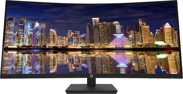 Alt view image 2 of 7 - HP P34HC G4 Curved 34 inch 3440 x 1440 2K WQHD LCD Monitor, 2-Pack Bundle with Built-in Speakers, HDMI, USB-C, and DisplayPort, Stand, MK270 Wireless Keyboard and Mouse, Gel Wrist Pad, and USB-C Dock