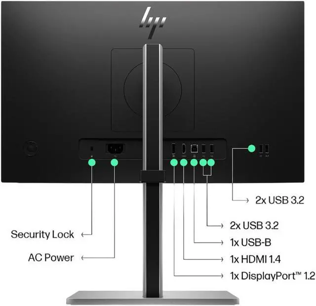 Alt view image 5 of 6 - HP EliteDisplay E24q G5 24 inch Quad HD 2560 x 1440 LED-Backlit LCD IPS Monitor, 2-Pack Bundle with HDMI, USB Hub, and Display Port