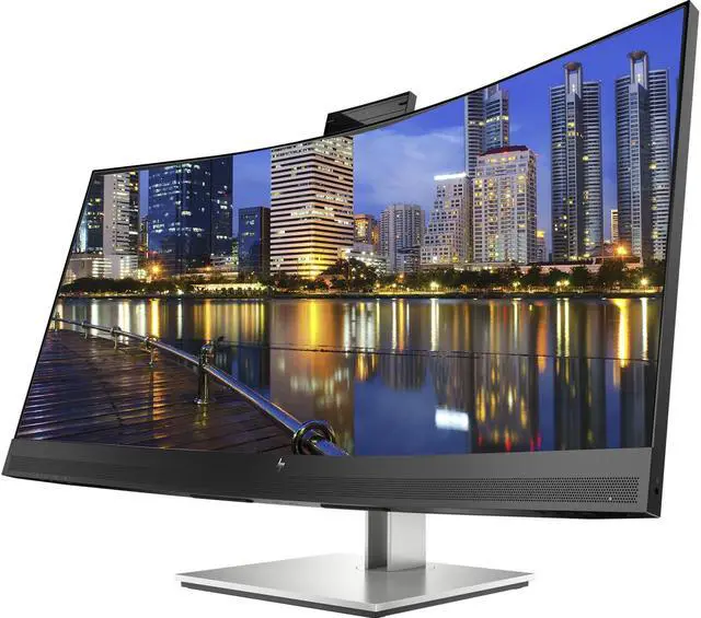 Alt view image 2 of 7 - HP EliteDisplay E34m G4 34 inch Curved 2440 x 1440 2K WQHD LED-Backlit LCD Conferencing Monitor, USB-C, HDMI, USB Hub, DisplayPort, Camera, Built-in Speaker and Desk Mount Monitor Stand