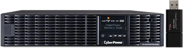 Alt view image 7 of 7 - CyberPower OL2200RTXL2UN 2U Rack/Tower Smart App UPS System 2200VA/1800W Power Supply, Intelligent LCD, RMCARD205, 6 × NEMA 5-20R, 1 × L5-20R, AVR, Remote Management, Bundle with 16GB USB Storage
