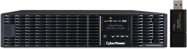 Alt view image 7 of 7 - CyberPower OL3000RTXL2UN 2U Rack/Tower Smart App UPS System 3000VA/2700W Power Supply, Intelligent LCD, RMCARD205, 6 × NEMA 5-20R, 1 × L5-30R, AVR, Remote Management, Bundle with 16GB USB Storage