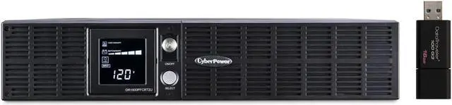 Main image of CyberPower OR1500PFCRT2U 2U Rack/Tower PFC Sinewave UPS System 1500VA/1050W Power Supply, Intelligent LCD, 8 x NEMA 5-15R Outlets, AVR, Remote Management, Bundle with 16GB USB Storage