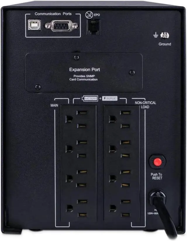 Alt view image 3 of 6 - CyberPower PR1000LCD Smart App Sinewave UPS Tower 1000VA/1000W Backup Power Supply, Intelligent LCD, 8 x NEMA 5-15R Outlets, Management Software, AVR Bundle with 16GB USB Storage