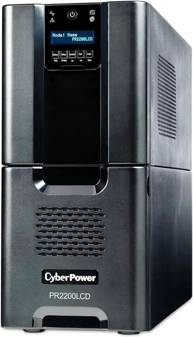 Alt view image 2 of 6 - CyberPower PR2200LCD Smart App Sinewave UPS Tower 2200VA/1980W Backup Power Supply, Intelligent LCD, 8 × NEMA 5-15R, 2 × NEMA 5-20R Outlets, Management Software, AVR Bundle with 16GB USB Storage
