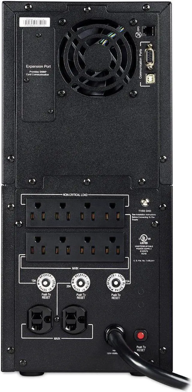Alt view image 3 of 6 - CyberPower PR2200LCD Smart App Sinewave UPS Tower 2200VA/1980W Backup Power Supply, Intelligent LCD, 8 × NEMA 5-15R, 2 × NEMA 5-20R Outlets, Management Software, AVR Bundle with 16GB USB Storage