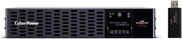 Main image of CyberPower PR1000RT2UC 2U Rack/Tower Smart App UPS System 1000VA/1000W Power Supply, Intelligent LCD, 8 x NEMA 5-15R Outlets, AVR, Remote Management, Bundle with 16GB USB Storage