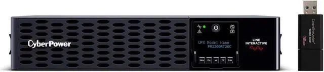 Main image of CyberPower PR2200RT2UC 2U Rack/Tower Smart App UPS System 2200VA/2200W Power Supply, Intelligent LCD, 8 x NEMA 5-20R Outlets, AVR, Remote Management, Bundle with 16GB USB Storage