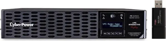 Main image of CyberPower OL3000RTXL2UN 2U Rack/Tower Smart App UPS System 3000VA/2700W Power Supply, Intelligent LCD, RMCARD205, 6 × NEMA 5-20R, 1 × L5-30R, AVR, Remote Management, Bundle with 16GB USB Storage