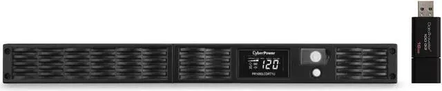 Main image of CyberPower PR750LCDRT1U 1U Rack Smart App Sinewave UPS System 750VA/600W Power Supply, Intelligent LCD, 7 x NEMA 5-15R Outlets, AVR, Remote Management, Bundle with 16GB USB Storage