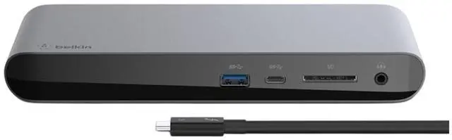 Alt view image 5 of 5 - Belkin Thunderbolt 3 Dock Pro 85W Dock, Dual 4K Support, DisplayPort, USB-C, SD Port and USB Hub Bundled With Bluetooth Boost U Speaker with Built-in Mic, 5 Hour Playback, Mac & Surface Compatible