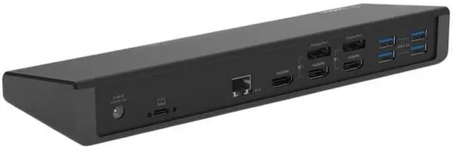 Alt view image 7 of 7 - Belkin Universal USB-C 85W Dock, Triple 4K Support, HDMI, USB-C, DisplayPort and USB Hub Bundled With Desk Mount Dual Monitor Stand, MK650 Wireless Keyboard & Mouse, Gel Mouse & Wrist Pad