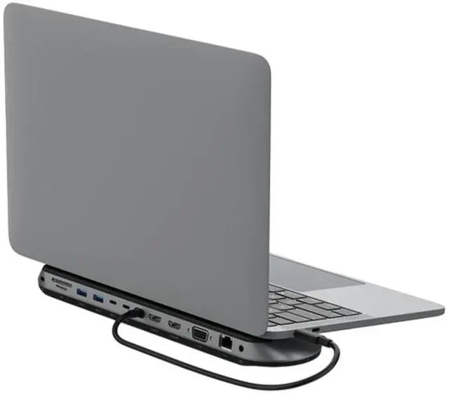 Alt view image 7 of 7 - Belkin Universal USB-C 11-in-1 Pro 100W Dock, Triple 4K Support, HDMI, VGA and USB Hub Bundled With Desk Mount Dual Monitor Stand, MK650 Wireless Keyboard & Mouse, Gel Mouse & Wrist Pad