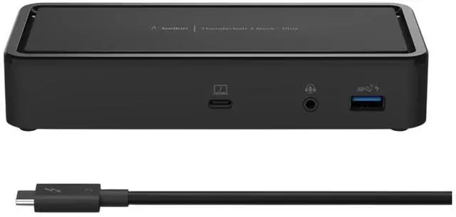 Alt view image 5 of 5 - Belkin Thunderbolt 3 Dock Plus 60W, Dual 4K Support, DisplayPort, USB-C and USB Hub Bundled With Bluetooth Mini U Speaker with Built-in Mic, 4 Hour Playback, Mac & Surface Compatible