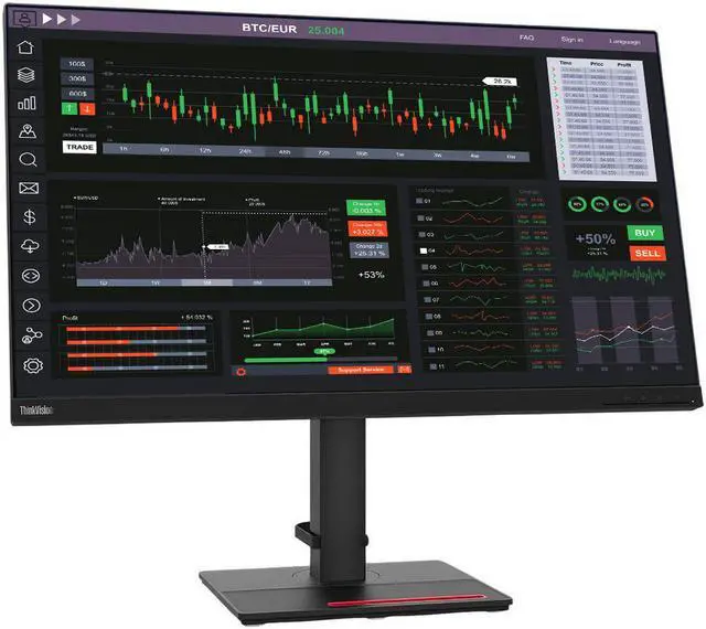 Main image of Lenovo P340 Tiny Trading Computer Bundle with Intel Core i7 8-Core up to 4.5GHz, 16GB DDR4-2933, 512GB SSD, Quadro P620, WiFi, Win 10, T32-20 32 Inch QHD Monitor, Keyboard, Gel Pads