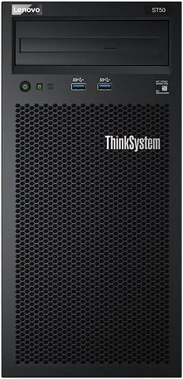 Alt view image 2 of 3 - Lenovo ThinkSystem ST50v2 Tower Server, Intel Xeon E-2324G Quad-Core CPU, 64GB DDR4 2666MHz RAM, 12TB HDD Storage, JBOD RAID, Microsoft Windows Server 2019 Standard