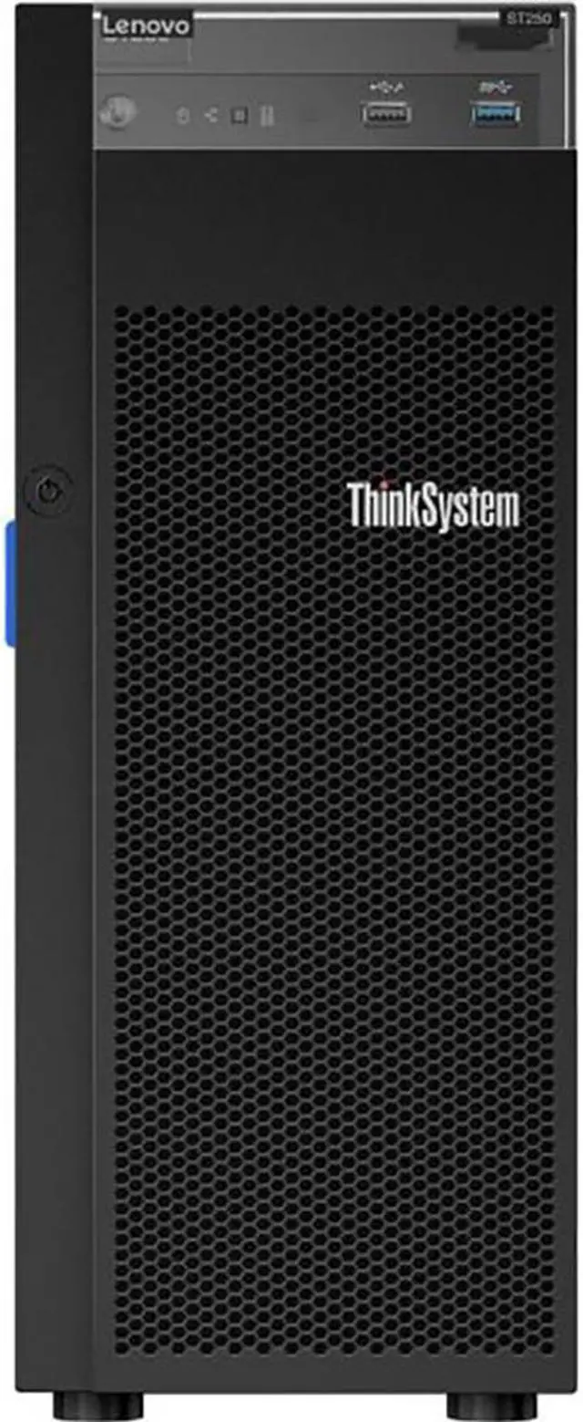 Alt view image 2 of 5 - Lenovo ThinkSystem ST250 Tower Server, Intel Xeon 3.3GHz CPU, 64GB DDR4 2666MHz RAM, 16TB HDD Storage, JBOD RAID, Windows Server 2019