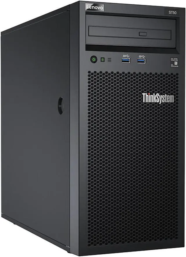 Alt view image 3 of 3 - Lenovo ThinkSystem ST50v2 Tower Server, Intel Xeon E-2324G Quad-Core CPU, 64GB DDR4 2666MHz RAM, 12TB HDD Storage, JBOD RAID, Microsoft Windows Server 2019 Standard