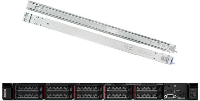 Lenovo ThinkSystem SR630 Rack Server Bundle with Rail Kit, 2 x Intel Xeon Silver 4110, 128GB DDR4, 8TB SSD, RAID