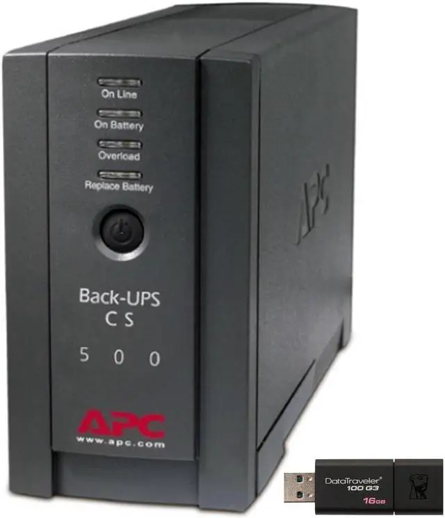 Main image of APC Back UPS PRO BK500BLK Tower UPS Bundle with 16GB DataTraveler USB Drive