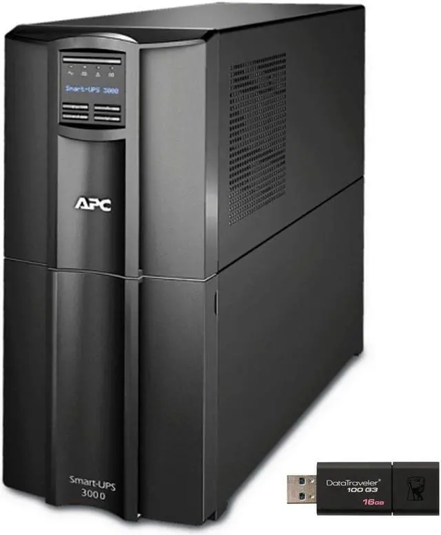 Main image of APC Smart-UPS SMT3000C Tower UPS Bundle with SmartConnect, and 16GB DataTraveler USB Drive