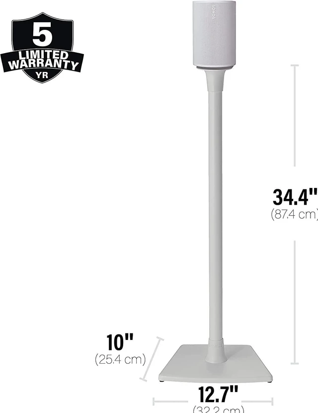 Alt view image 2 of 7 - Sanus WSSE1A2-W2 Adjustable Speaker Stands for Sonos Era 100 - White (Pair)