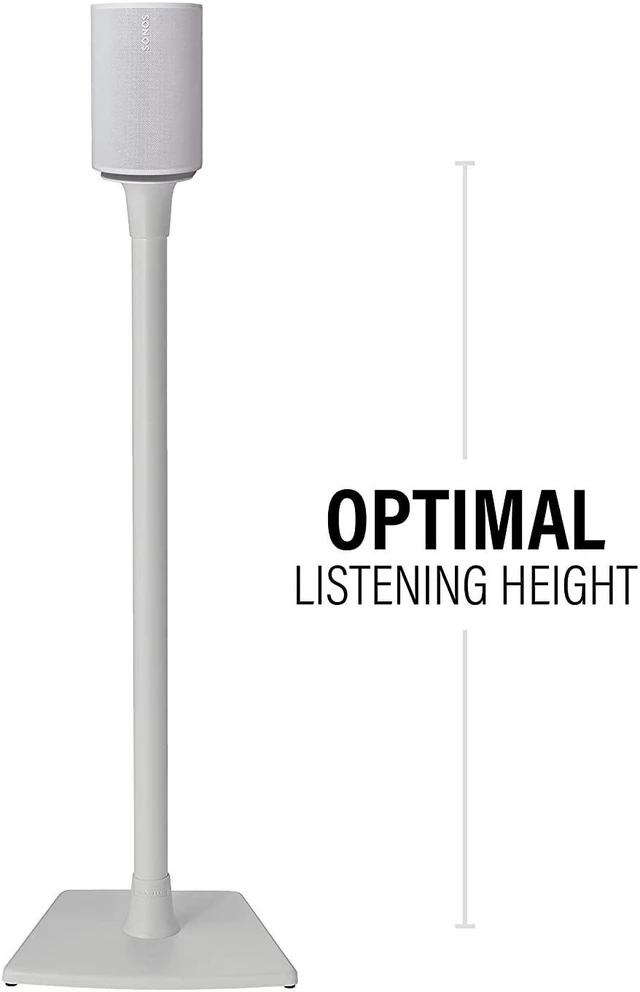 Alt view image 4 of 7 - Sanus WSSE1A2-W2 Adjustable Speaker Stands for Sonos Era 100 - White (Pair)