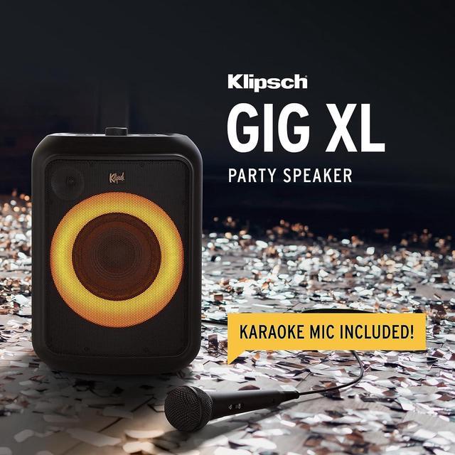 Alt view image 2 of 6 - Klipsch GIG-XL Wireless Rechargeable Party Speaker with Karaoke Mic (2023)