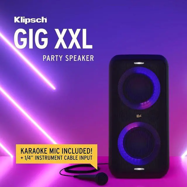 Alt view image 2 of 6 - Klipsch GIG-XXL Wireless Party Speaker with Karaoke Mic and Guitar Input (2023)