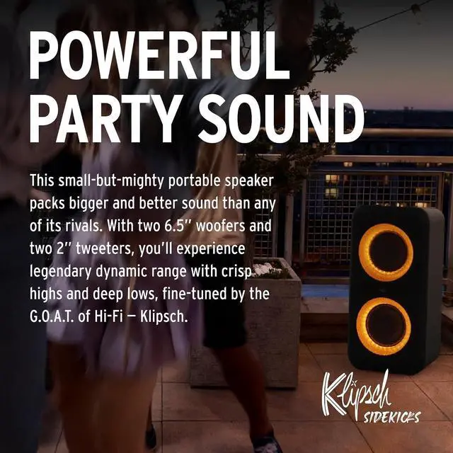Alt view image 3 of 6 - Klipsch GIG-XXL Wireless Party Speaker with Karaoke Mic and Guitar Input (2023)