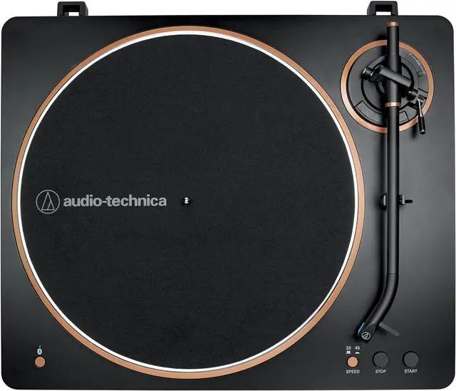Alt view image 3 of 20 - Audio Technica AT-LP70XBT-BZ Automatic Belt-Drive Turntable - Black/Bronze