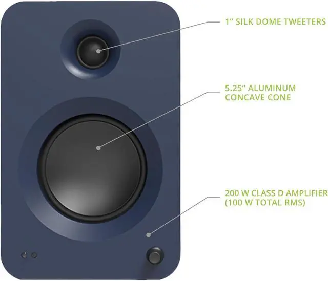 Alt view image 4 of 7 - Kanto REN BLUE Bluetooth Powered Bookshelf Speakers - Matte Blue Pair with 6 Year Amber Protection Plan (2024)