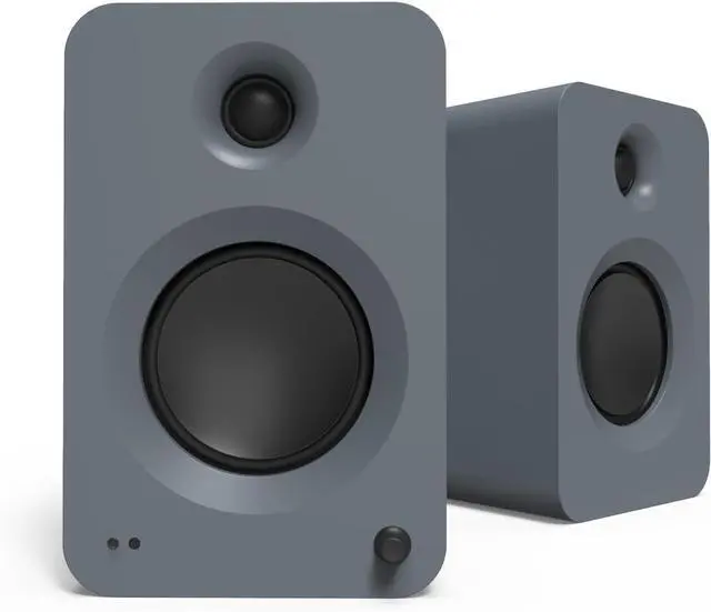 Alt view image 2 of 7 - Kanto REN GREY Bluetooth Powered Bookshelf Speakers - Matte Grey Pair with 1 Year Amber Protection Extension Plan (2024)