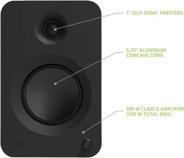 Alt view image 3 of 6 - Kanto REN MB Bluetooth Powered Bookshelf Speakers - Matte Black Pair with 5 Year Amber Protection Plan (2024)