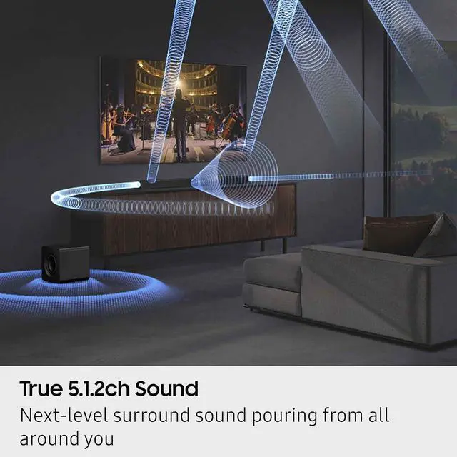 Alt view image 5 of 7 - Samsung HW-Q800F Q Series Soundbar 5.1.2 Ch Subwoofer with 6 Year Amber Protection Plan (2025)