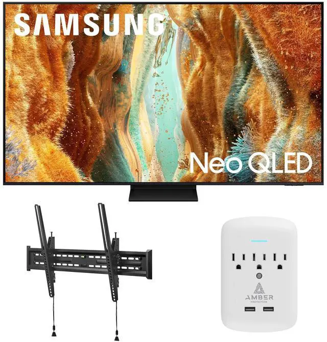 Main image of Samsung QN85QN70FAFXZA 85 Inch Neo QLED 4K Smart TV with a Walts TILT-MOUNT-43-90 Large/XL Tilt Mount for 43"-98" TVs and Amber Protection 3-OUTLET-SURGE Surge Protector (2025)