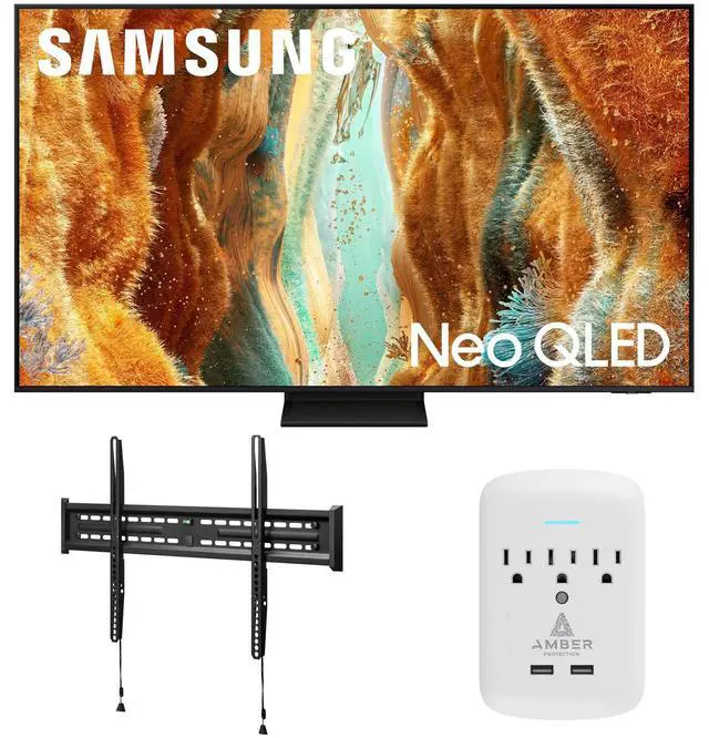 Main image of Samsung QN85QN70FAFXZA 85 Inch Neo QLED 4K Smart TV with a Walts FIXED-MOUNT-43-90 TV Mount for 43"-98" TVs and Amber Protection 3-OUTLET-SURGE Surge Protector (2025)