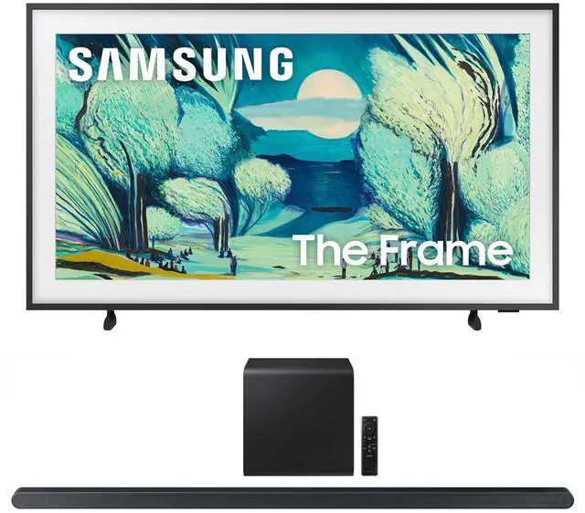 Main image of Samsung QN50LS03FAFXZA 50 Inch The Frame QLED 4K Art Mode Vision AI Smart TV with a Samsung HW-S800D 3.1.2 Ch Soundbar and Subwoofer with Dolby Atmos (2025)