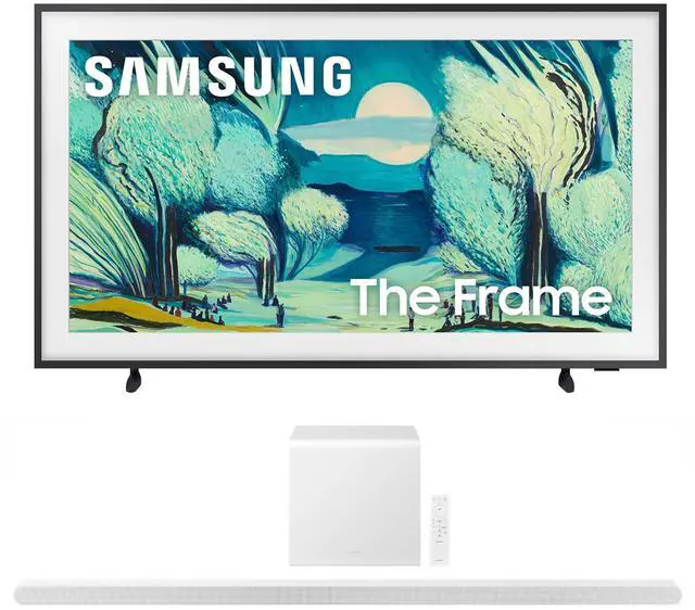 Main image of Samsung QN50LS03FAFXZA 50 Inch The Frame QLED 4K Art Mode Vision AI Smart TV with a Samsung HW-S801D 3.1.2Ch Soundbar and Subwoofer with Wireless Dolby Atmos (2025)